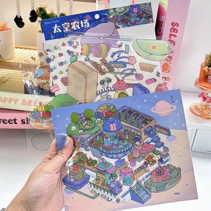DIY mininature Scene Sticker SenYuSenXiang Vol. 2 Underground Flower Cultivation Base Space Farm Destiny Courtyard Reborn as the Empress in the Palace Rooftop Fortune Telling Stand - M 3