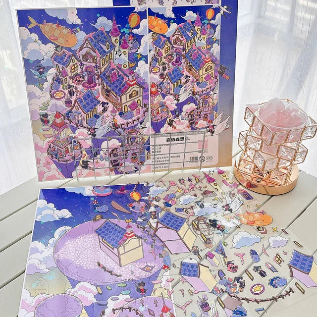 DIY mininature Scene Sticker SenYuSenXiang Vol. 4 Outdoor Diary Future City City in the Sky - L 2