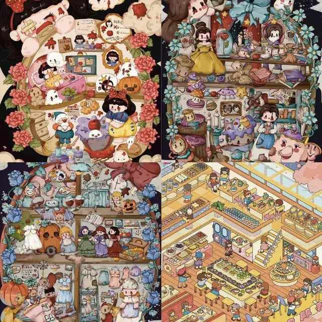DIY mininature Scene Sticker SenYuSenXiang Vol. 8 Cinderella’s Invitation Belle’s Daily Life Snow White’s Revenge Buffet Restaurant - M 1