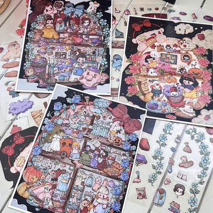 DIY mininature Scene Sticker SenYuSenXiang Vol. 8 Cinderella’s Invitation Belle’s Daily Life Snow White’s Revenge Buffet Restaurant - M 2