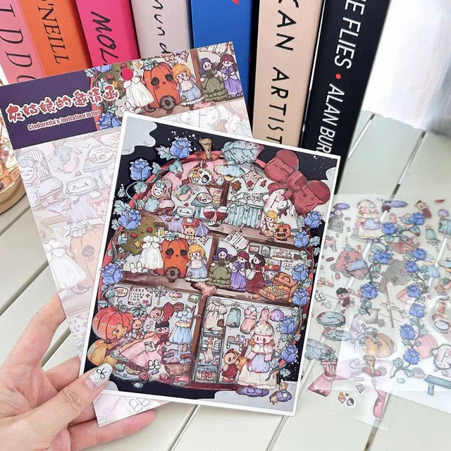 DIY mininature Scene Sticker SenYuSenXiang Vol. 8 Cinderella’s Invitation Belle’s Daily Life Snow White’s Revenge Buffet Restaurant - M 5