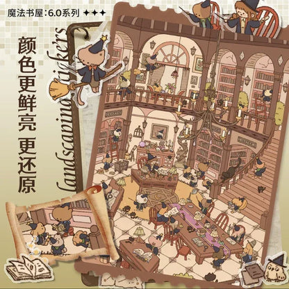 DIY mininature Scene Sticker SHI ZI Vol. 6 Peach Blossom Paradise Jiangnan Water Town Magic Book House - L 3