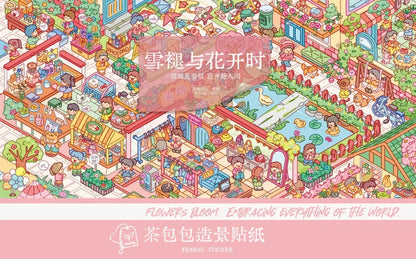 DIY mininature Scene Sticker TeaBag Vol. 25 When Snow Melts and Flowers Bloom - XL 1