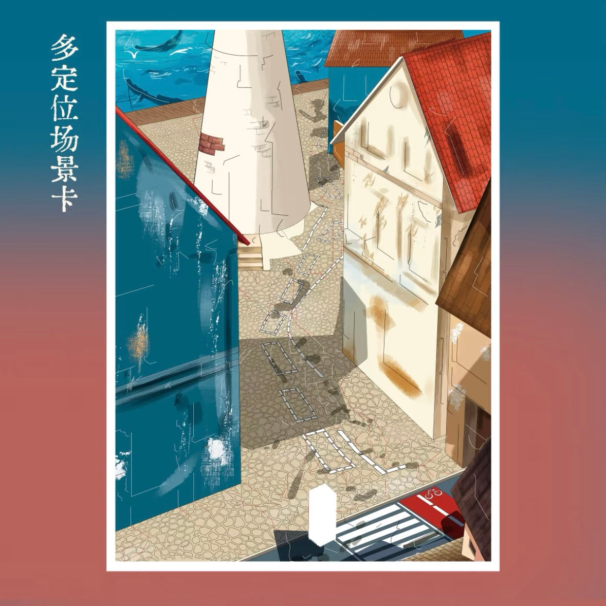 DIY miniature Scene Sticker TeaBag TeaBag Vol. 28 Seaside Town Noon Moscow Evening - L 4