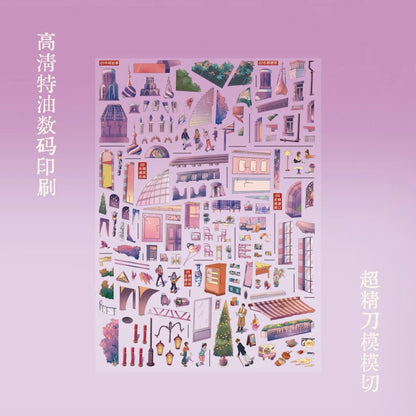 DIY miniature Scene Sticker TeaBag TeaBag Vol. 28 Seaside Town Noon Moscow Evening - L 6