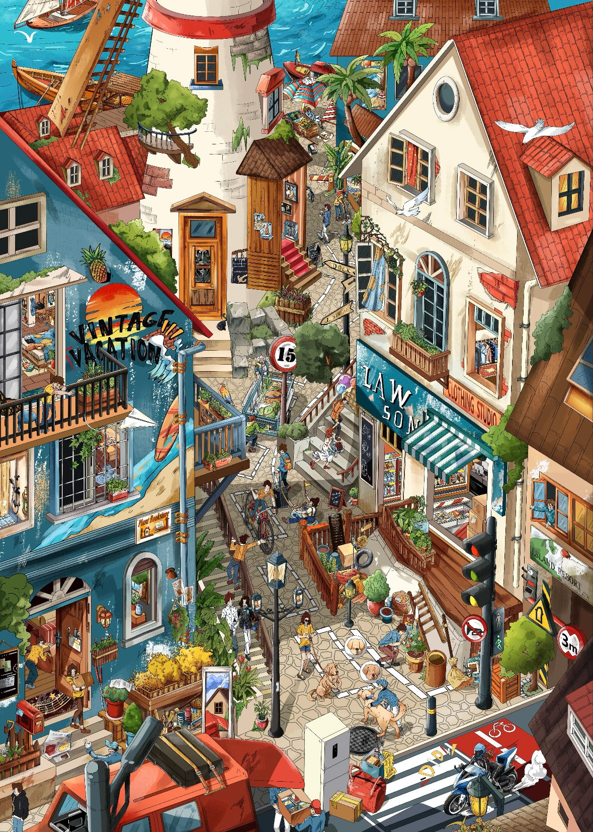 DIY miniature Scene Sticker TeaBag TeaBag Vol. 28 Seaside Town Noon Moscow Evening - L 8