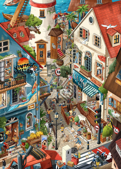 DIY miniature Scene Sticker TeaBag TeaBag Vol. 28 Seaside Town Noon Moscow Evening - L 8
