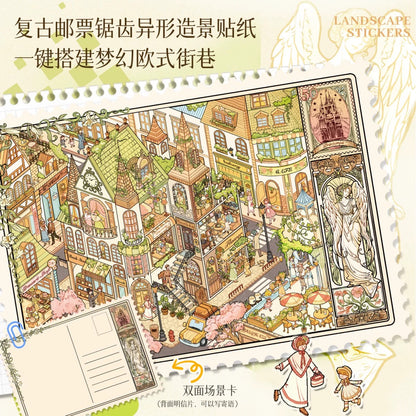 DIY miniature Scene Sticker Taro Cream Box Vol. 10 An Impractical Home Springfield Weaving Town Sweetheart Malibu Bustling Market Day - L 3