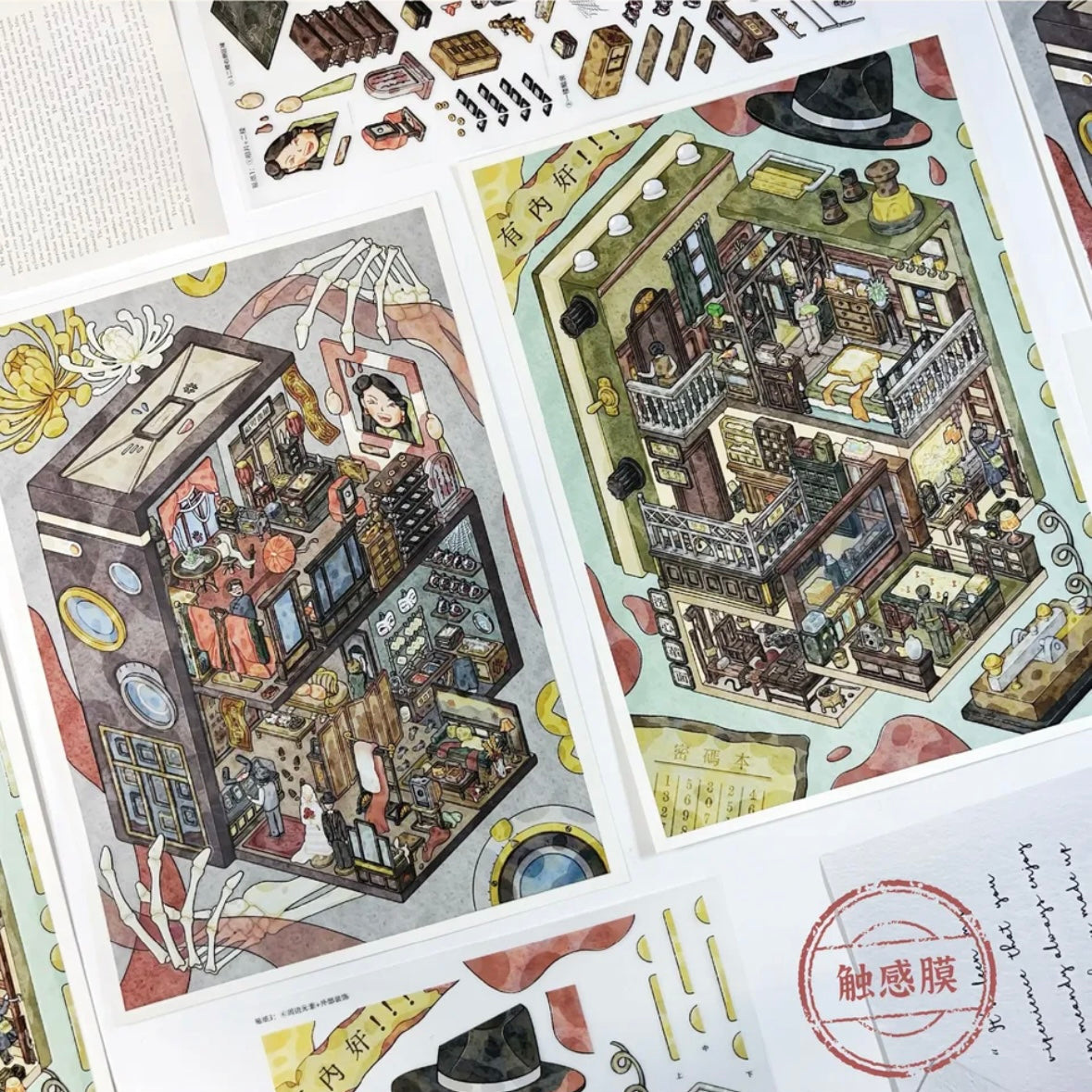 DIY mininature Scene Sticker Tiekeduoke Vol. 3 Spy War Storm Photo Studio Horror - XL 7