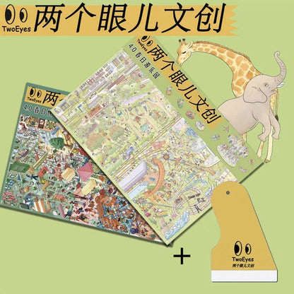 DIY mininature Scene Sticker Two Eyes Vol. 4 Spring Amusement Park Spring Pop-up Week - L 4