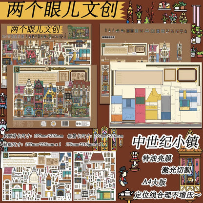 DIY mininature Scene Sticker Two Eyes Vol. 6 Venice Water City Castle Cubicle Medieval Town - L 3