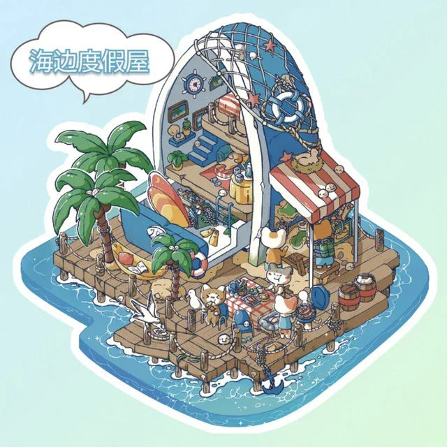 Meow Cottage Seaside Resort Capybara Bubble Hot Spring Mexican Taco Shop New Year Cottage - M