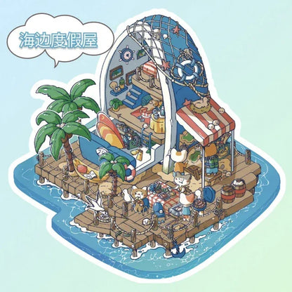 Meow Cottage Seaside Resort Capybara Bubble Hot Spring Mexican Taco Shop New Year Cottage - M