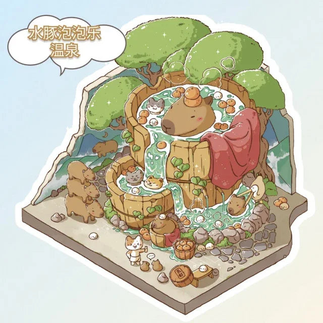 Meow Cottage Seaside Resort Capybara Bubble Hot Spring Mexican Taco Shop New Year Cottage - M