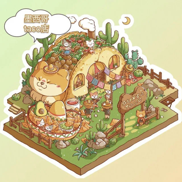 Meow Cottage Seaside Resort Capybara Bubble Hot Spring Mexican Taco Shop New Year Cottage - M