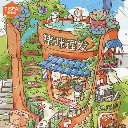 DIY mininature Scene Sticker TISPA Meow Vol. 3 Piggy Cat Street - L 5