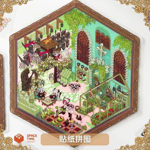 DIY mininature Scene Sticker TISPA The Wolf Family Wedding Ceremony Beyond the Castle Ladies’ Tea Party Busy Basement - M 1