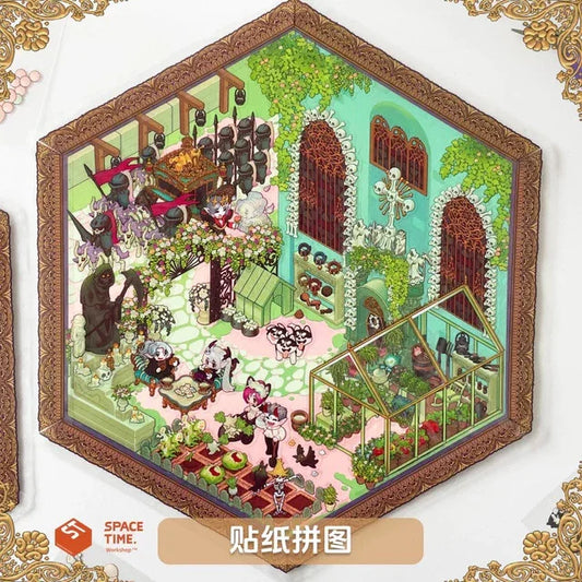 DIY mininature Scene Sticker TISPA The Wolf Family Wedding Ceremony Beyond the Castle Ladies’ Tea Party Busy Basement - M 1