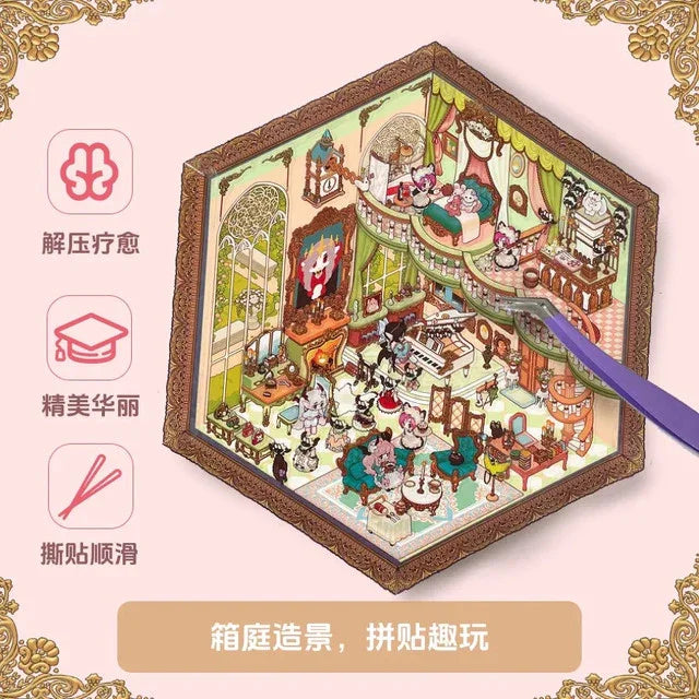 DIY mininature Scene Sticker TISPA The Wolf Family Wedding Ceremony Beyond the Castle Ladies’ Tea Party Busy Basement - M 3
