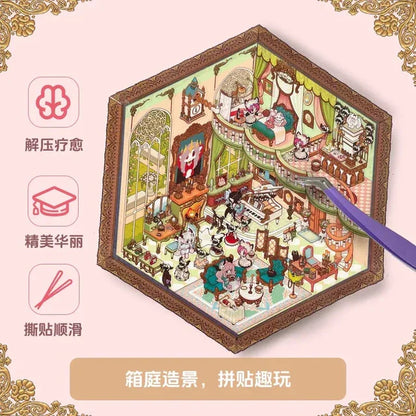 DIY mininature Scene Sticker TISPA The Wolf Family Wedding Ceremony Beyond the Castle Ladies’ Tea Party Busy Basement - M 3
