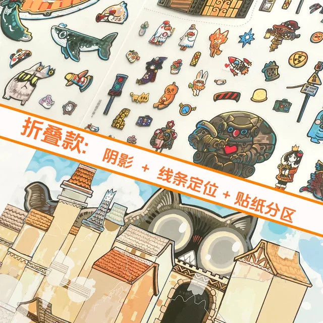 DIY mininature Scene Sticker TISPA Corner of the World vol.3 Magic Platform Attack on Cat - XL 3