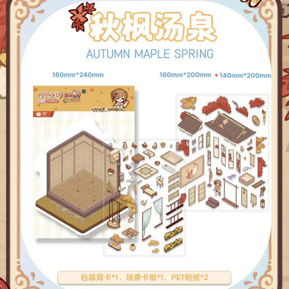 DIY mininature Scene Sticker TISPA My Leisure Time Vol. 1 Tang Mansion Feast Countryside Farmhouse Secret Archive Pavilion Autumn Breeze Hot Spring - L 5