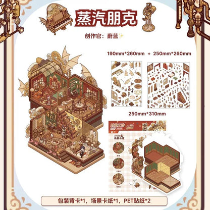 DIY mininature Scene Sticker TISPA My Leisure Time Vol. 2 Ocean World Pet Home Nature Outing Steampunk - L 5