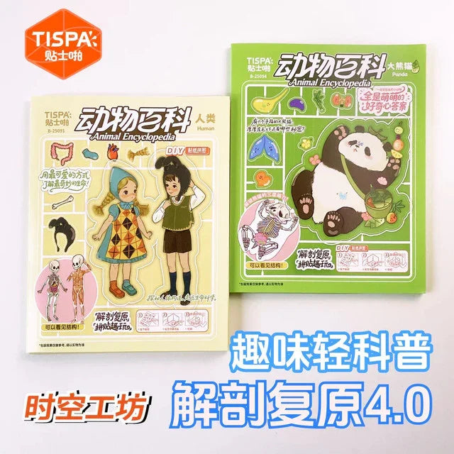 DIY mininature Scene Sticker TISPA Anatomy Restoration Vol. 4 Animal Encyclopedia Human Panda - M 1