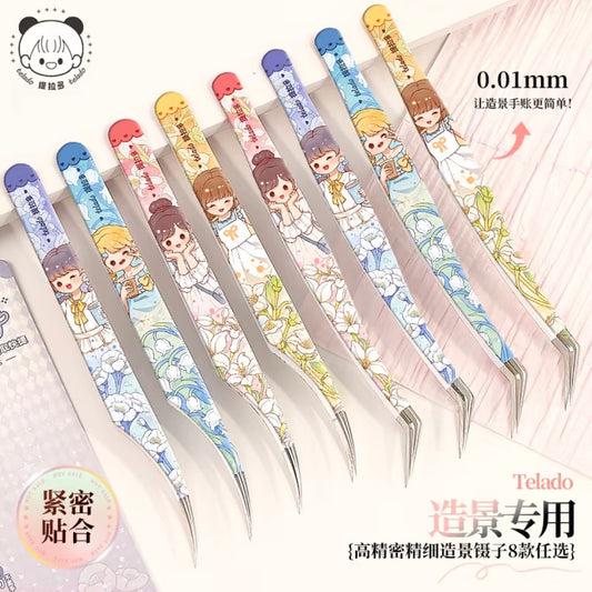 DIY miniature Scene Sticker Telado Telado Flower Fairy Tweezers 1