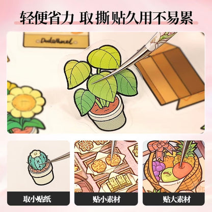 DIY miniature Scene Sticker Telado Telado Flower Fairy Tweezers 3