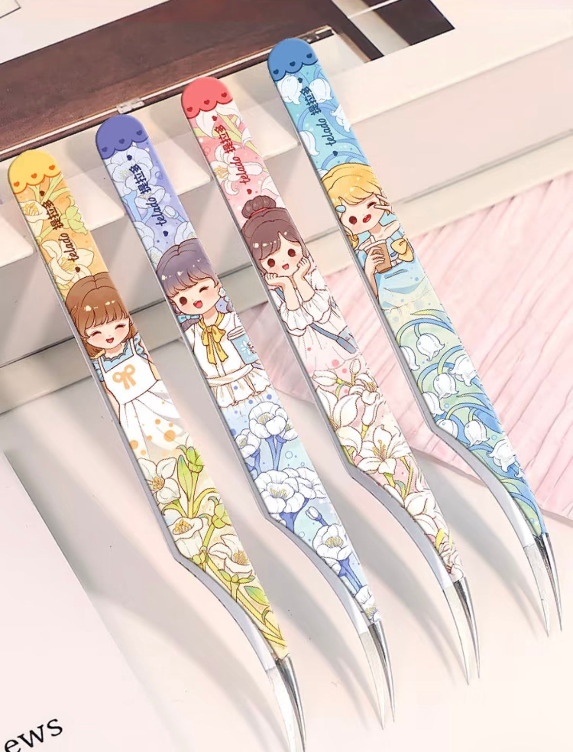 DIY miniature Scene Sticker Telado Telado Flower Fairy Tweezers 5