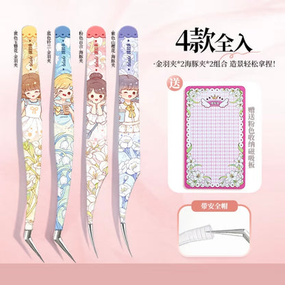 DIY miniature Scene Sticker Telado Telado Flower Fairy Tweezers 9