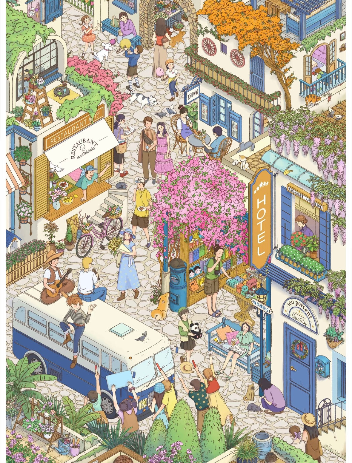 DIY mininature Scene Sticker TRIPAW Vol. 27 One City, One View Series Chinatown District Nordic Town Island Shore Town Mechanical Town - L 3