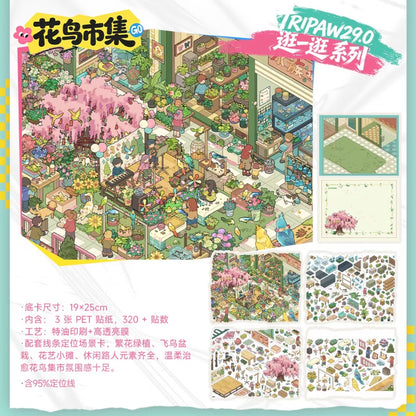 DIY miniature Scene Sticker TRIPAW Vol. 29 Flower & Bird Market Flea Market Citywalk - L 2