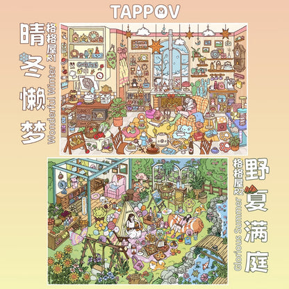 DIY mininature Scene Sticker TAPPOV Vol. 2 Gege House Series Lazy Sunny Winter Dream Summer Garden in Full Bloom - L 7