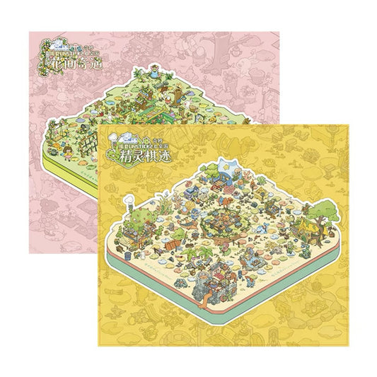 DIY mininature Scene Sticker UNSTICK Vol. 2 Wonderful Board Game Series Elf Chess Trails Adventure Among Flowers - L 1