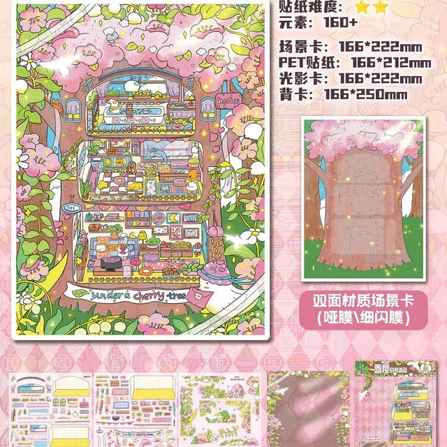 DIY mininature Scene Sticker WASHE Fairy Tale Series Vol. 4 Invitation of Spring Cherry Blossoms Invitation of the Sea Kingdom - L 3
