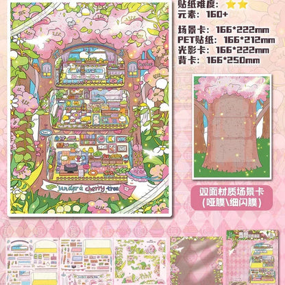 DIY mininature Scene Sticker WASHE Fairy Tale Series Vol. 4 Invitation of Spring Cherry Blossoms Invitation of the Sea Kingdom - L 3