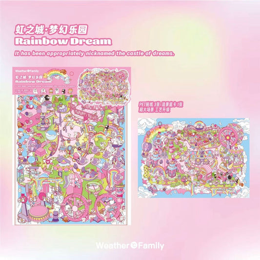DIY mininature Scene Sticker Weather Family Vol. 1 Rainbow City – Dreamland - XL 1