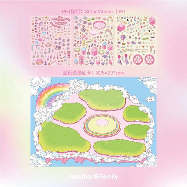 DIY mininature Scene Sticker Weather Family Vol. 1 Rainbow City – Dreamland - XL 2