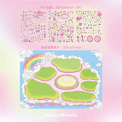 DIY mininature Scene Sticker Weather Family Vol. 1 Rainbow City – Dreamland - XL 2