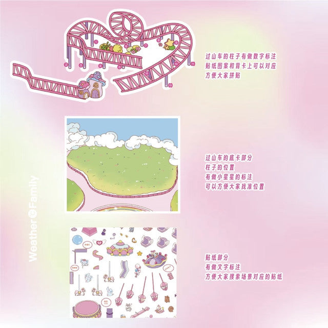 DIY mininature Scene Sticker Weather Family Vol. 1 Rainbow City – Dreamland - XL 3