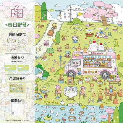 DIY mininature Scene Sticker WAKAWAKA Vol. 8 Cute Tea House - L 3