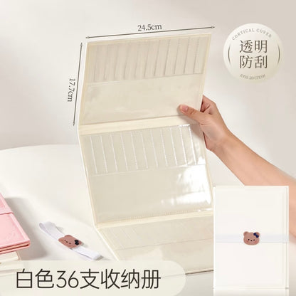 Wkaka 36-Slot Tweezer Storage Case Pink White