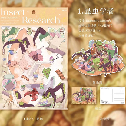 DIY mininature Scene Sticker Xiao Garden Vol. 17 Curious Chronicles Entomologist Forest Abyss Beast Doll Specimens Neural Veins - M 2