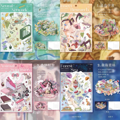 DIY mininature Scene Sticker Xiao Garden Vol. 17 Curious Chronicles Entomologist Forest Abyss Beast Doll Specimens Neural Veins - M 1