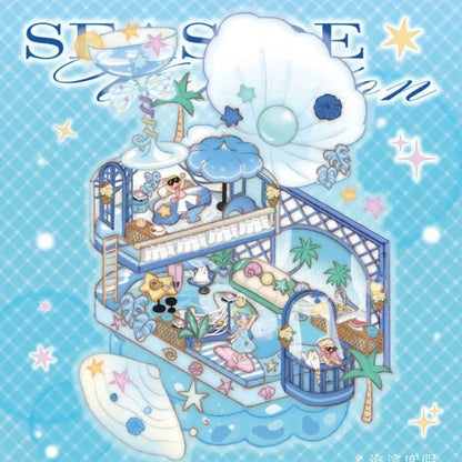 DIY mininature Scene Sticker Xiao Garden Vol. 27 Light & Ballads Series Hydrangea House Angel Orchestra Seaside Holiday Tea Pact House - M 4