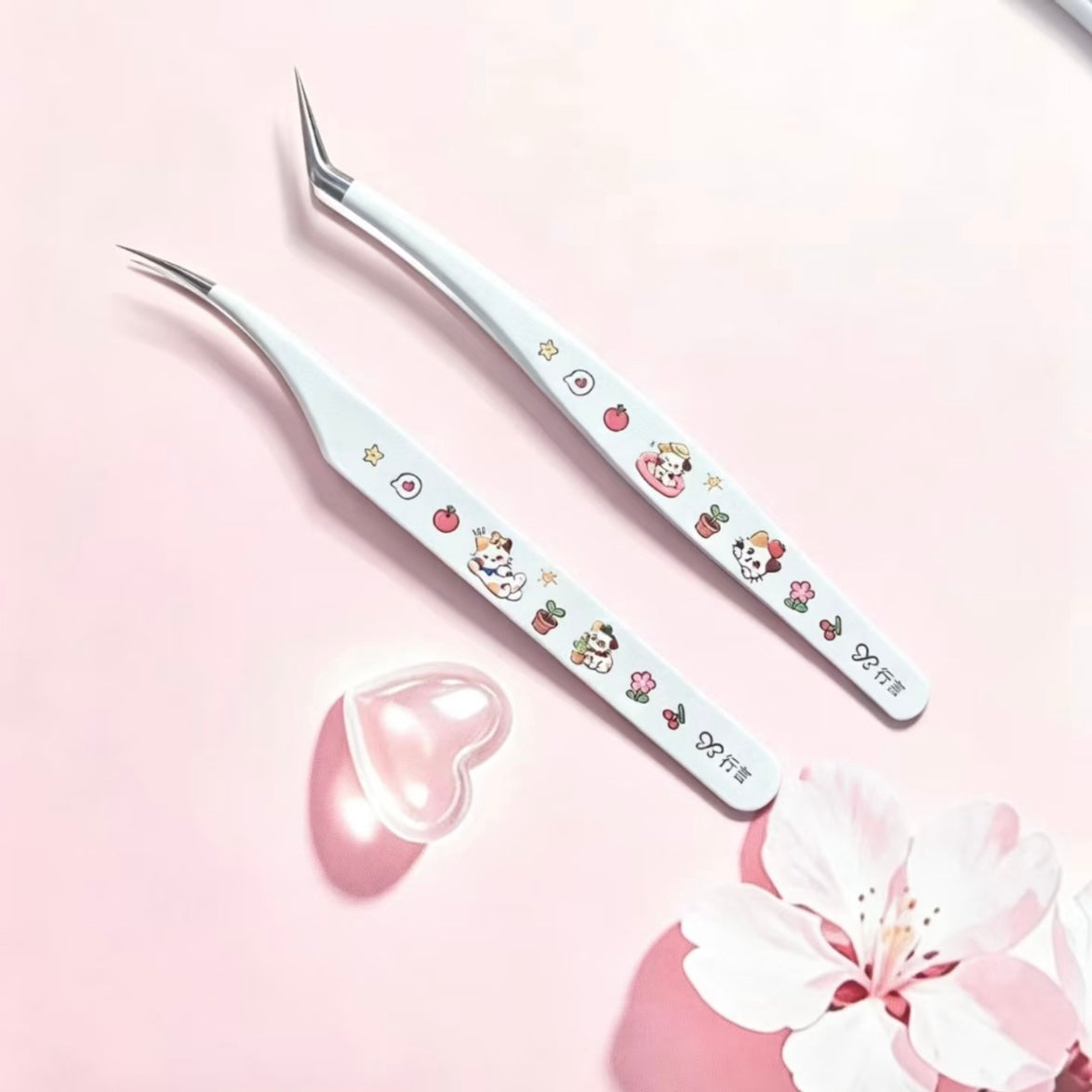 DIY miniature Scene Sticker  Tweezers Vol. 3 Angled Tip Tweezers Curved Tip Tweezers - L 1