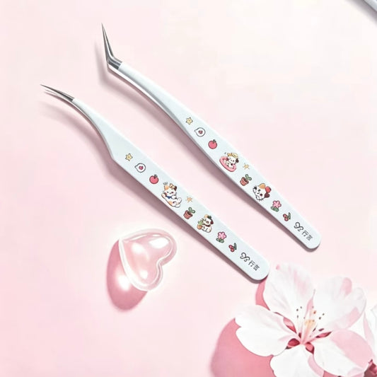 DIY miniature Scene Sticker  Tweezers Vol. 3 Angled Tip Tweezers Curved Tip Tweezers - L 1