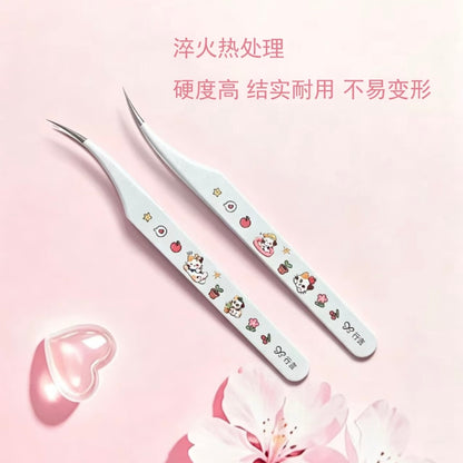 DIY miniature Scene Sticker  Tweezers Vol. 3 Angled Tip Tweezers Curved Tip Tweezers - L 5